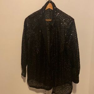 Black Sequin button down shirt
